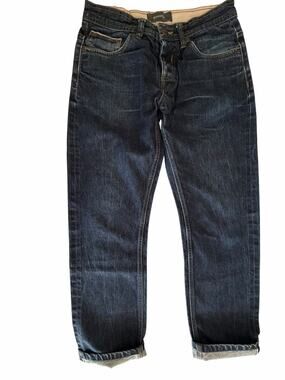 Bonobos Women’s Selvedge Jeans 26 Dark Indigo Button Fly Redline Denim